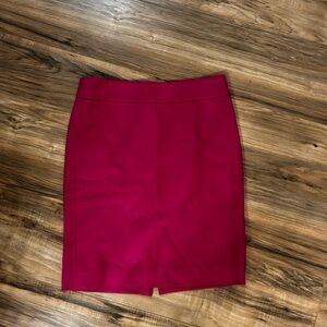 J. Crew Vibrant Pink Pencil Skirt Wool